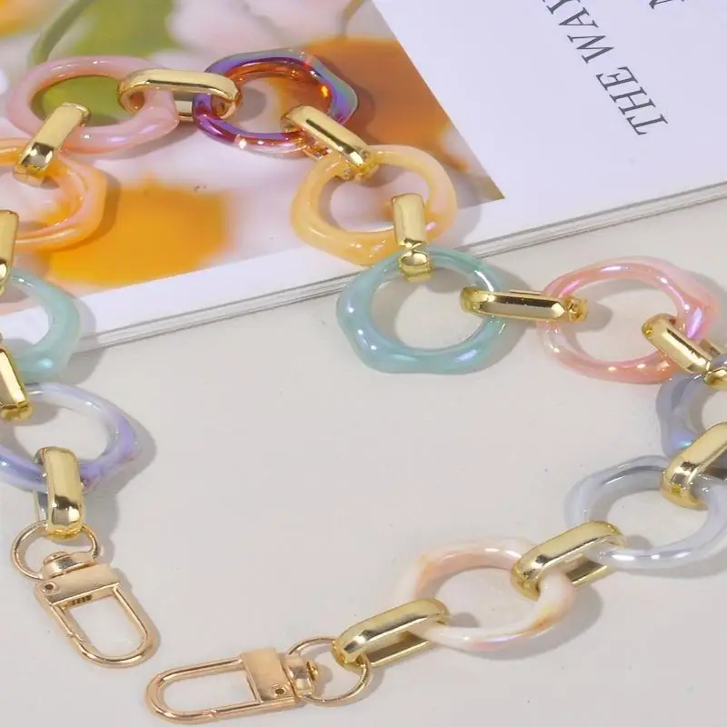 【Beauty】Acrylic Replaceable Detachable Bag Chain Strap Purse Handbag Bag Straps Resin Crossbody Shoulder Bag Diy Accessories