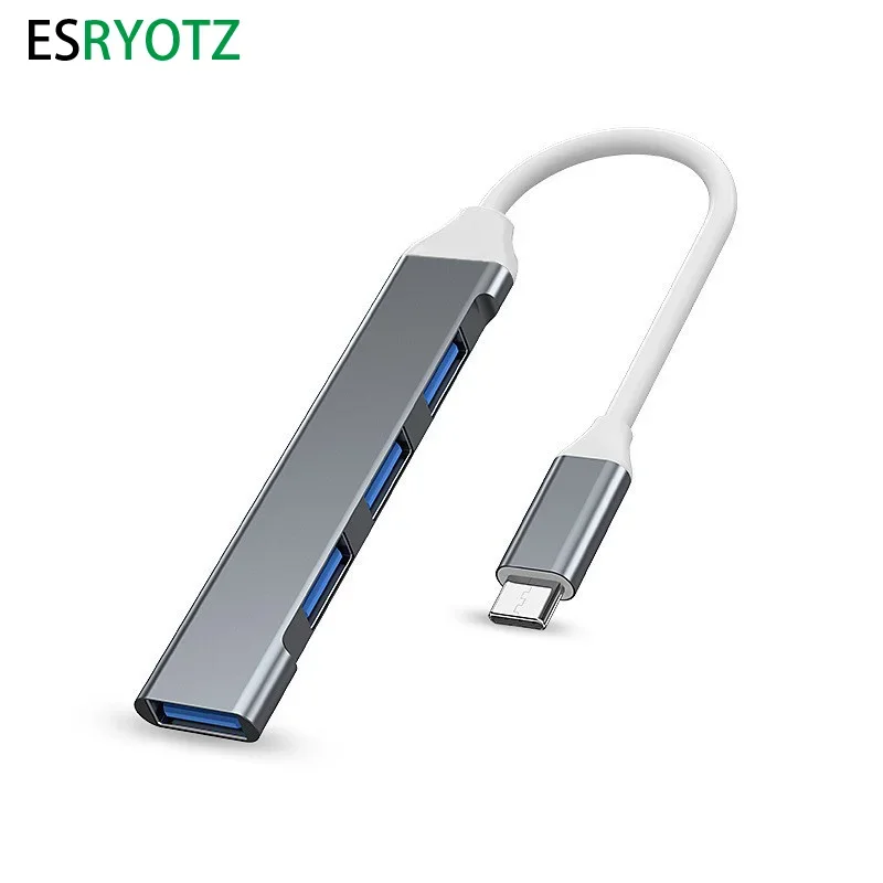 USB Type C HUB MINI USB2/3 Multi 4 Port 4 in 1 Aluminum Alloy Splitter Adapter OTG For Samsung Macbook Pro Air PC Notebook
