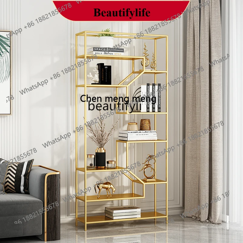 

D178 Легкая роскошная полка для гостиной из кованого железа, офисная перегородка, креативный многослойный книжный шкаф, современная, полка для книг