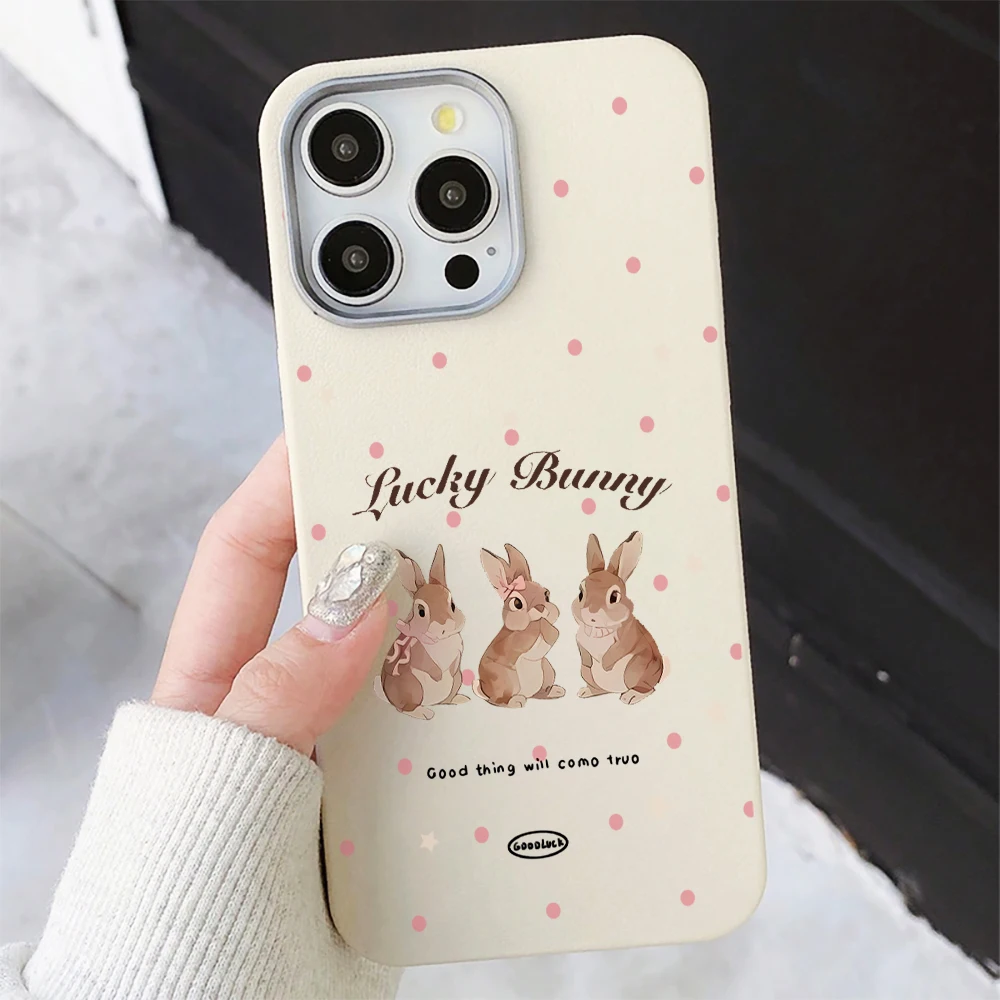 Lucky Bunny Letter Polka Dot Phone Case For Samsung Galaxy S26 S25 S24 S23 S22 Ultra Plus FE A57 A56 A55 A54 A37 A36 A35 Cover