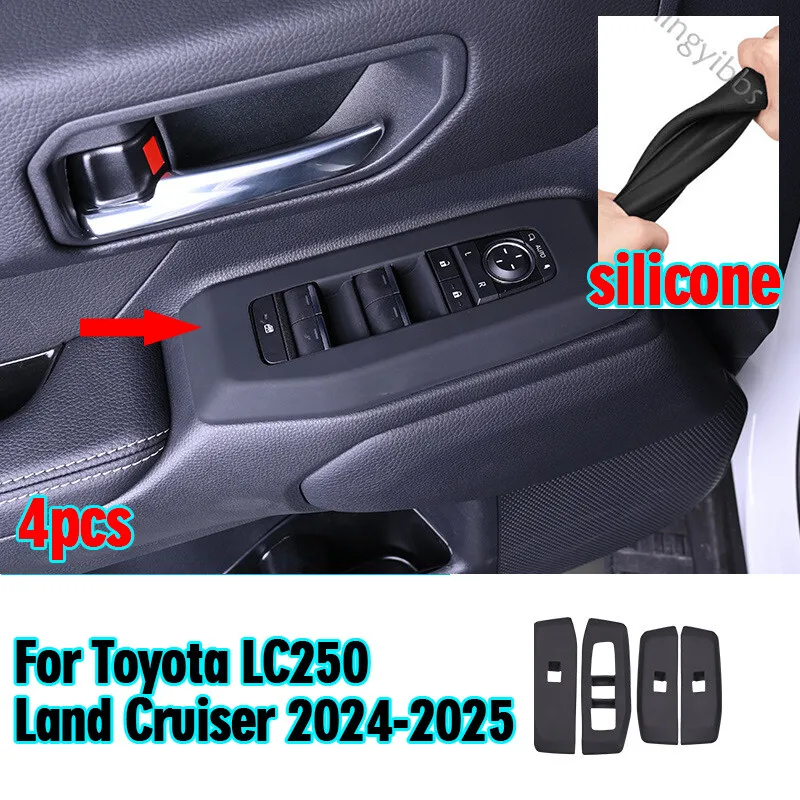 

4X силиконовая накладка на панель подъема окна для Toyota LC250 Land Cruiser 2024-2025