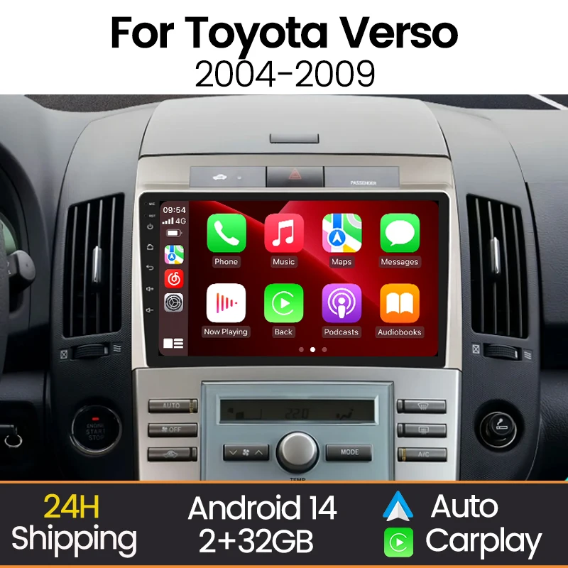 

MEKEDE Car Radio For Toyota Verso Corolla AR10 2004 - 2009 Wireless Carplay Android Auto Car Video Multimedia Player Autoradio