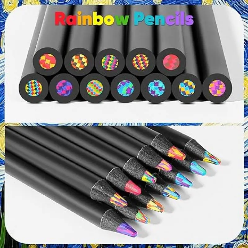 12-Color Rainbow Pencils Colored Pencils for Adults, for Art Drawing, Coloring, Sketching, Pre-sharpened Marking Drawing