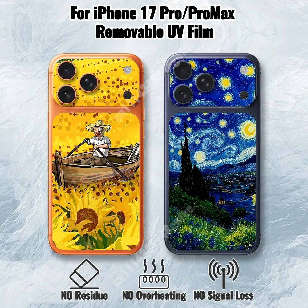 Vincent Van Gogh Style Painting Removable UV Film for iPhone 17 Pro 17 ProMax Protective Sticker