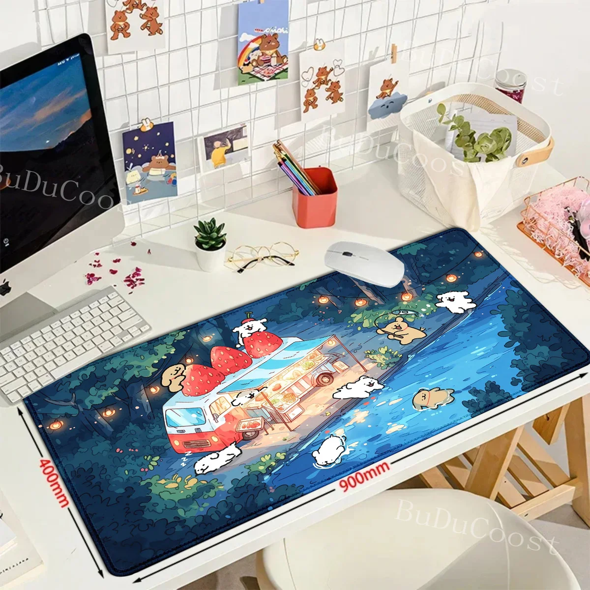 

Korea Maltese puppy cute dog mousepad Computer PC Gaming Accessories Desk Mats Cartoon Line Dog Maltese Laptop Gamer mouse pad