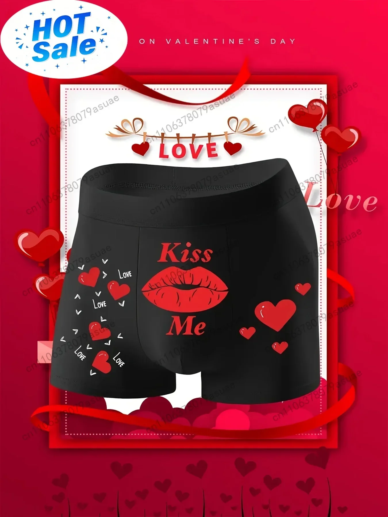 1pc Men's Stylish Black Boxer Briefs with 