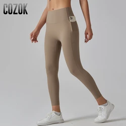 Pantaloni da Yoga a vita alta con tasca Leggings da allenamento senza cuciture ad asciugatura rapida abbigliamento da palestra collant Leggings sportivi per il sollevamento dell'anca