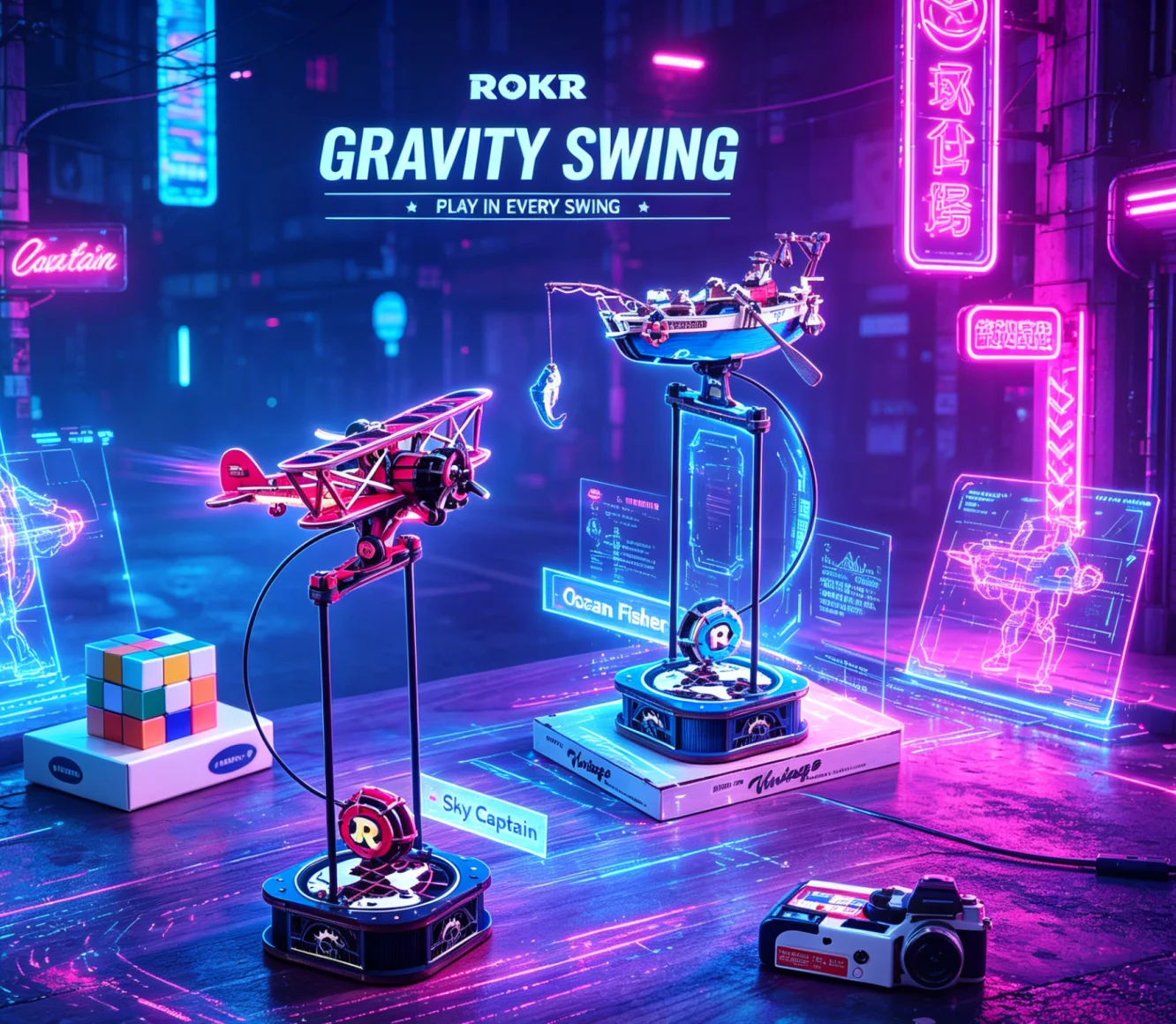 Robotime Rokr Gravity Swing Model Building Kit 3D Wooden Puzzle kit Santa on Sleigh kit Ocean Fisher kit Best Gifts for Adults T