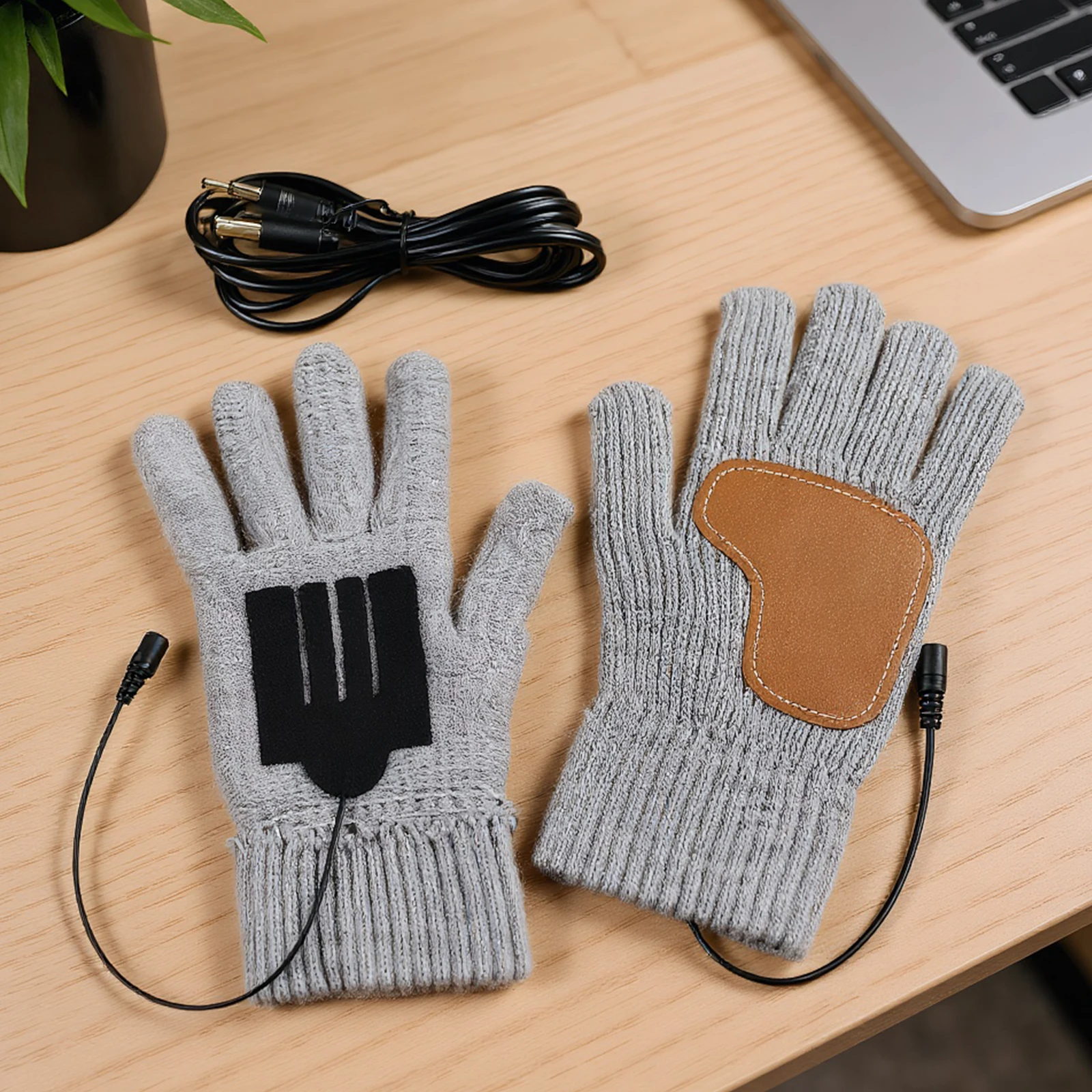 USB قفازات تسخين كهربائي يندبروف لمس جهاز تدفئة محمول ارتداء مقاومة قفازات تسخين جلدية ناعمة للتخييم في الهواء الطلق التنزه