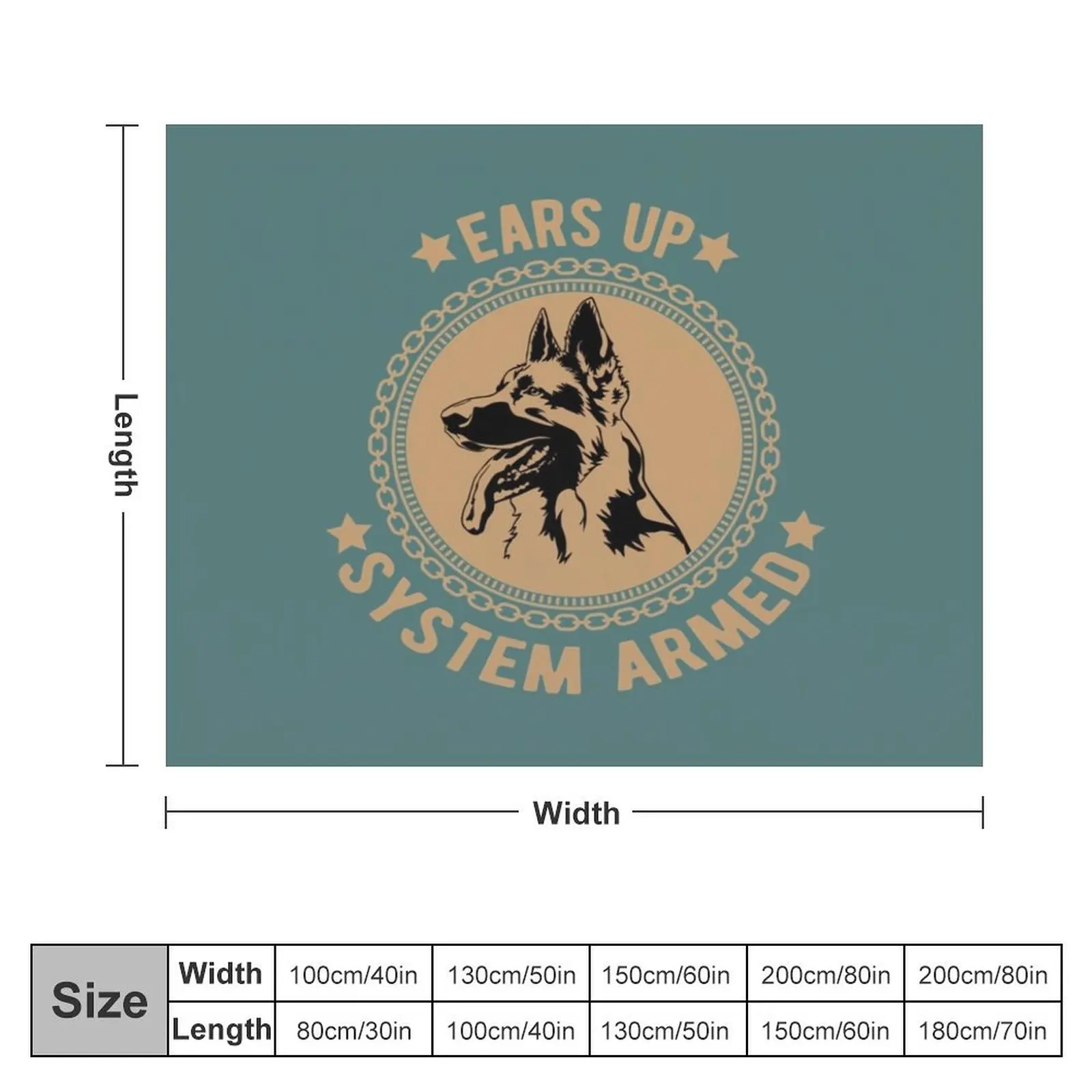 Ears Up System Armed German Shepherd Throw Blanket Multi-Purpose Decorative Beds Blankets