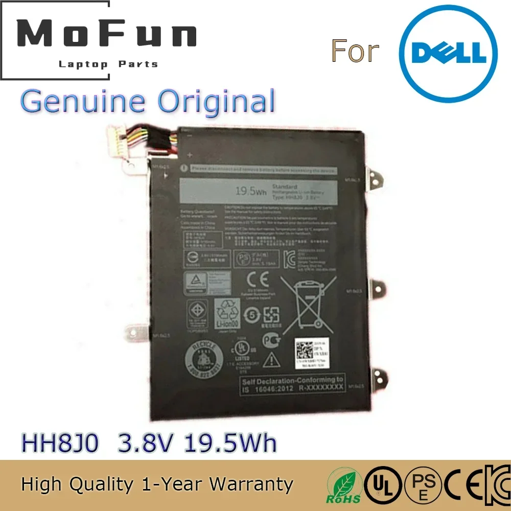 

Совершенно новый оригинальный аккумулятор для ноутбука HH8J0 3,8 В 19,5 Втч 5190 мАч для Dell Venue 8 Pro 5845 5855 WXR8J HH8JO Tablet и т. д.
