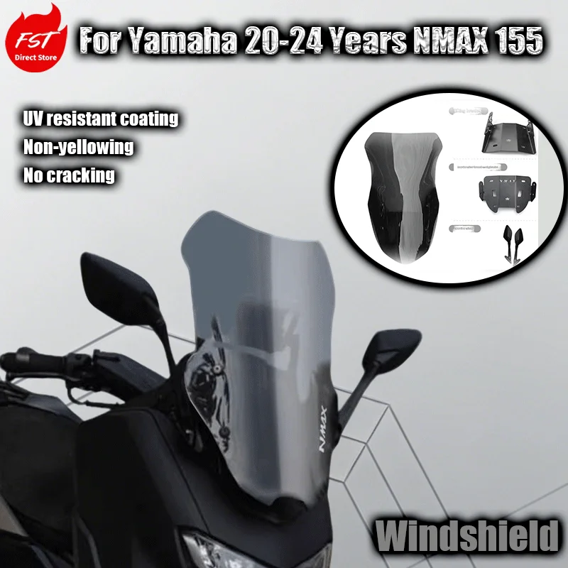 

For Yamaha 2020-2024 NMAX 155 modified with adjustable windshield and front windshield deflector TCS version universal