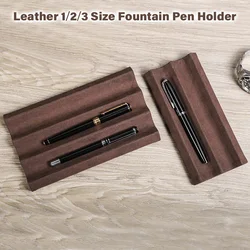 Handmade Leather Pen Holder Fountain Pen Display For Pen / Pencil Holder School Office Stationery Accessories Desk Organizer