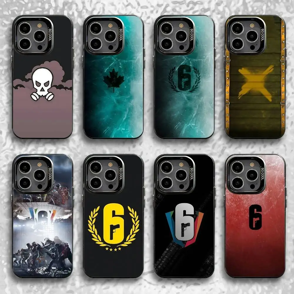 

Ice R6 R-Rainbows Phone Case For iPhone 16,15,14,13,12,11,Pro,Max,Plus,Mini,SE Black Candy Matte Shockproof Cover