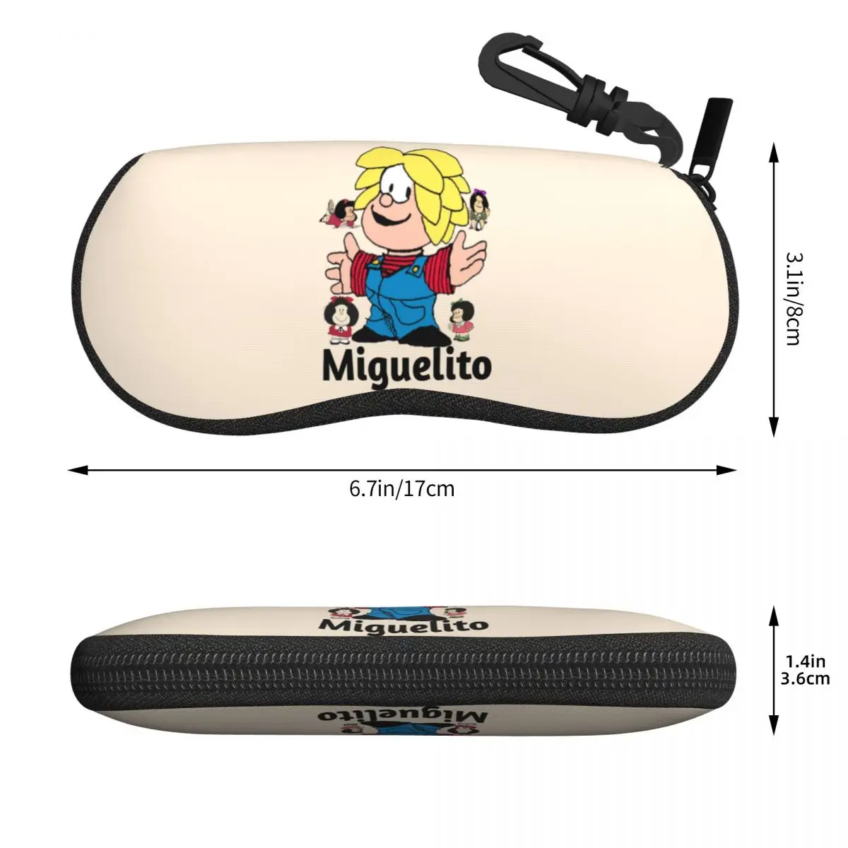 Custom Miguelito Mafalda Friends Shell Eyeglasses Case Men Women Fashion Quino Manga Glasses Case Sunglasses Box Pouch