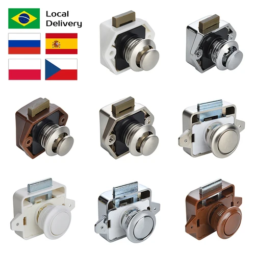 KAK 20 piezas RV cerradura de empuje para Camper coche RV yate cerraduras de empuje muebles gabinete cerradura de puerta Hardware cerradura de cajón de seguridad para niños