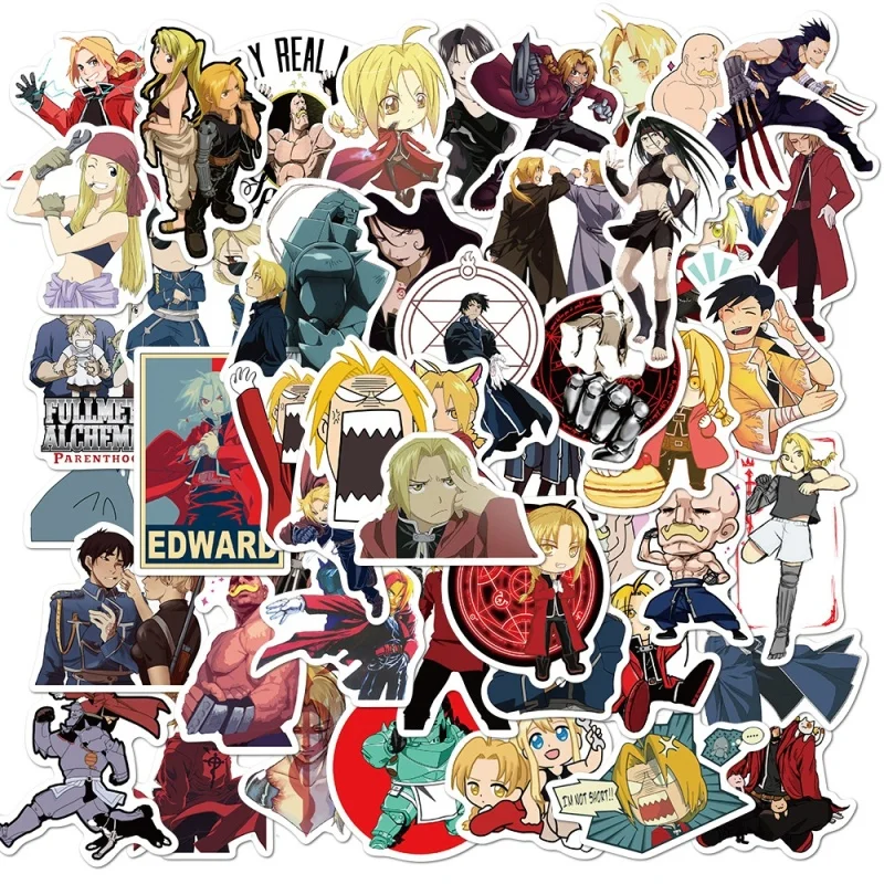 10/30/50PCS Anime Fullmetal Alchemist Sticker Graffiti Stickers Cartoon Decals Waterproof Car Deracotion