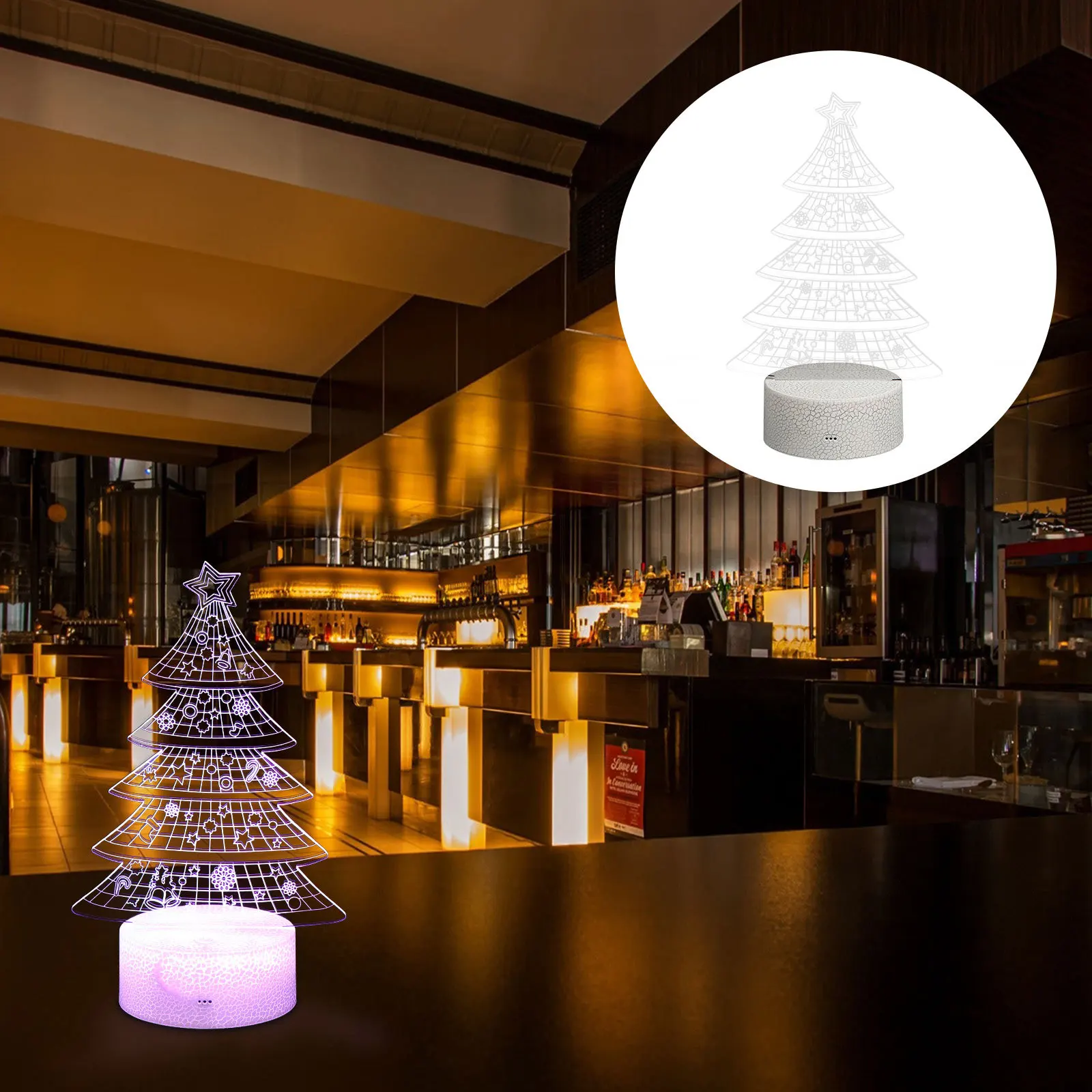 1Set LED Small Night Light Christmas Tree Lights Festive Light Ornaments for Holiday Decoration Gift Home Daily Decor Prop