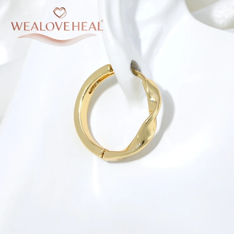 18K vergoldete Messing-Mobius-Creolen, geometrische Twist-Huggie-Ohrringe für Damen, Instagram-Stil, Alltagsschmuck, Party-Schmuck, Geschenk – Detail 20