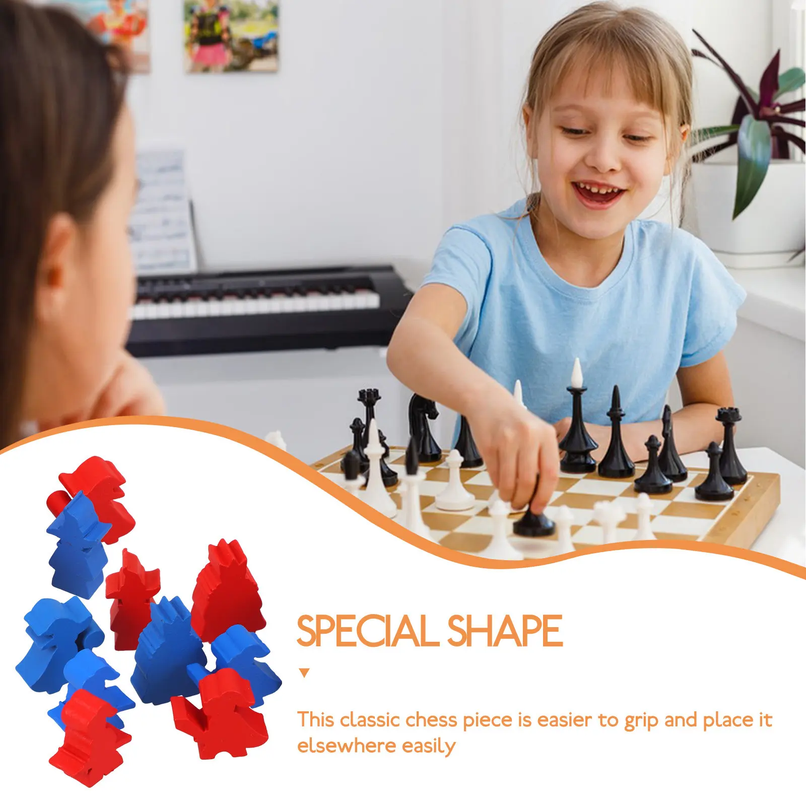 10Pcs Wooden Chess Pieces Smooth Burr-Free Lightweight Compact Design for Board Game Chess Replacement Educational Logic