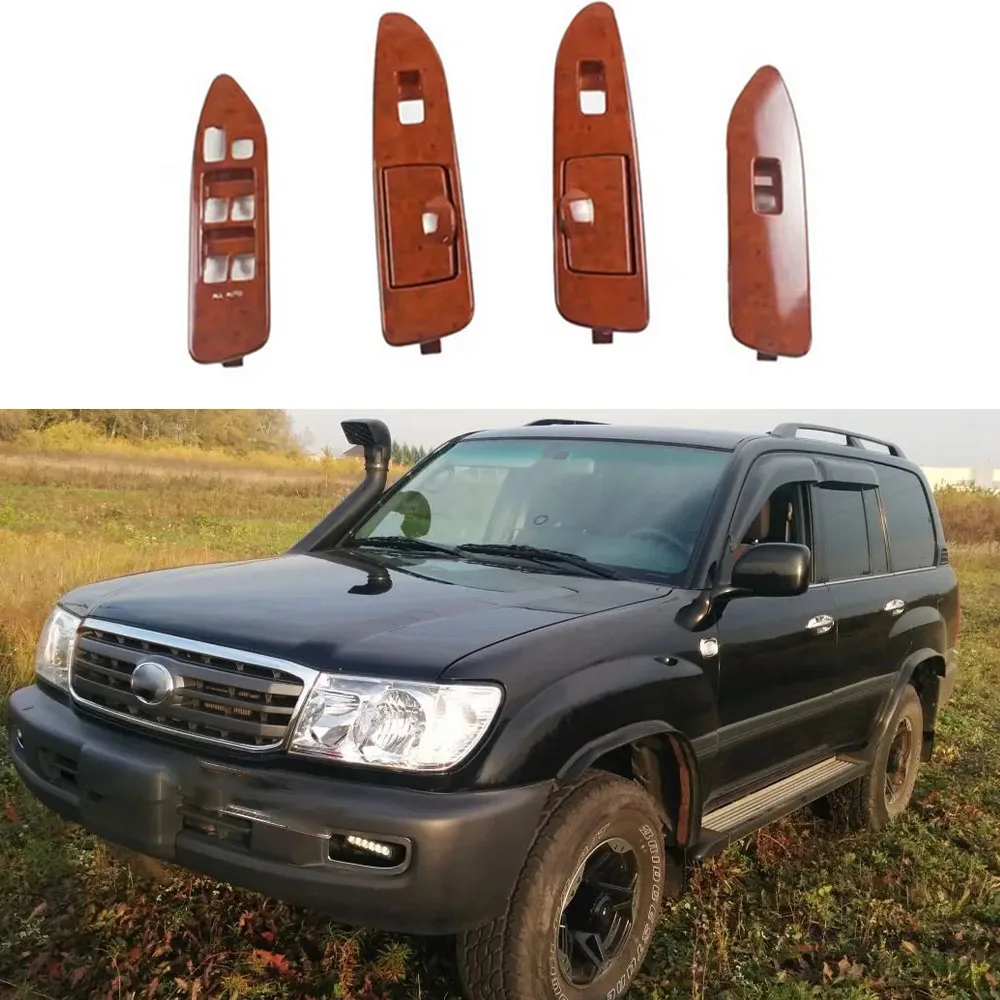 LHD FJ100 Interior Wooden Window Switch Penal Replacement For Toyota Land Cruiser 100 Accessories Ujz100 LC100 2003-2007
