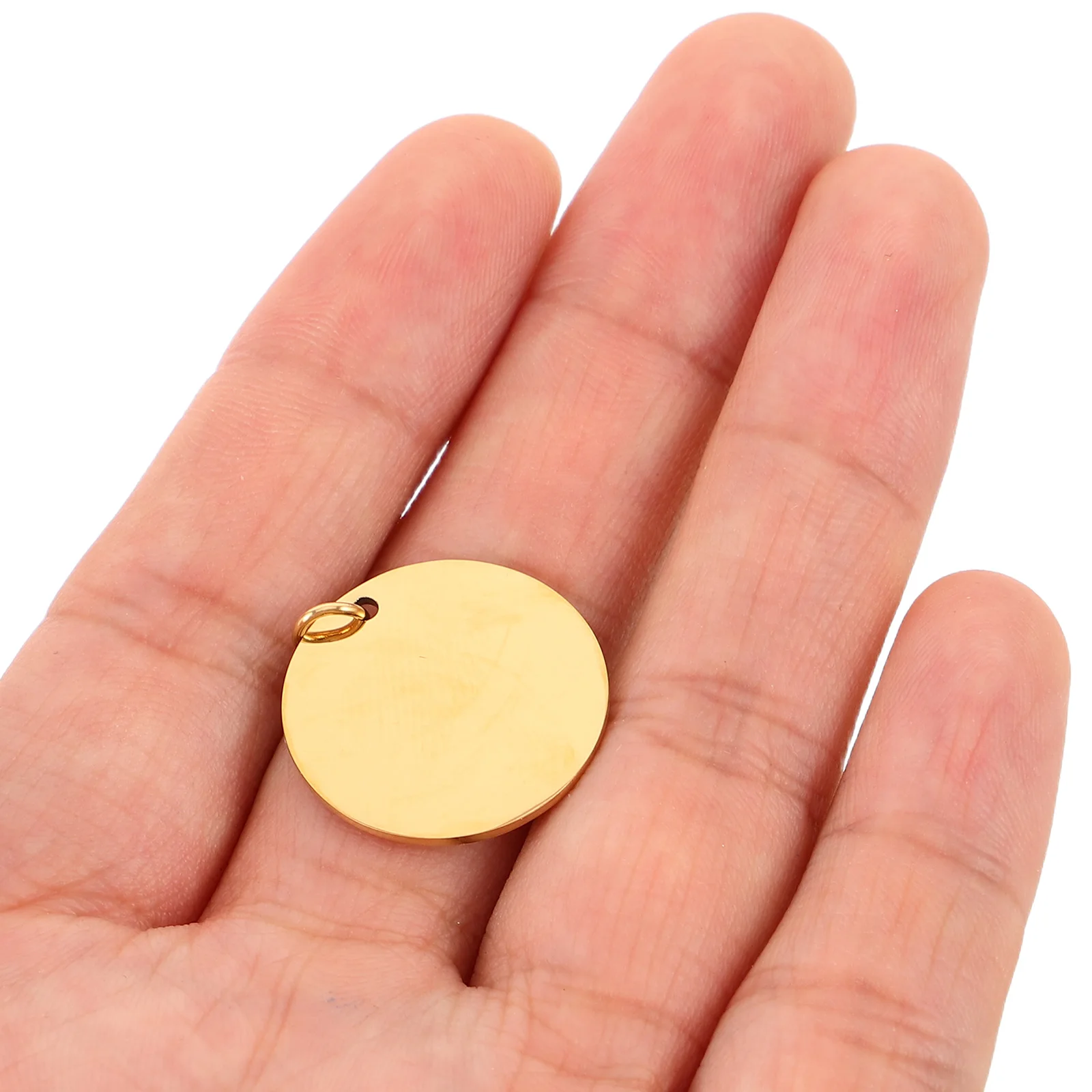 

10Pcs Stainless Steel Mirror Polished Round Charms Blank Tags for Personalized Necklace Bracelet Jewelry Making