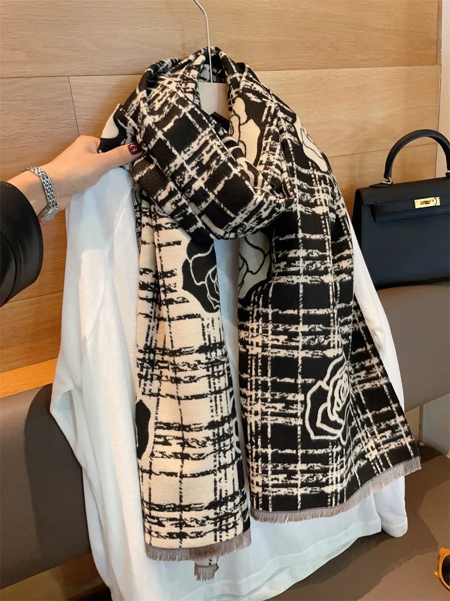 thickened-double-sided-cashmere-scarf-women's-long-tea-flower-pattern-winter-spring-autumn-multifunctional-warm-neck-warmer
