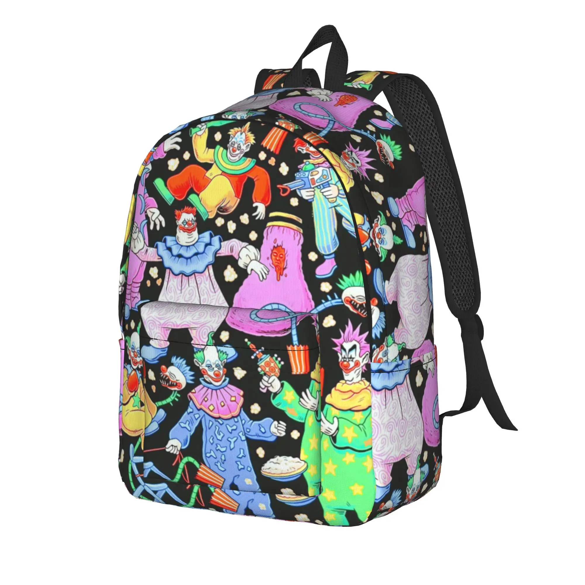 Killer Klowns From Outer Space Wax Backpack  Funny Backpacks Teen Camping Durable School Bags Colorful Rucksack