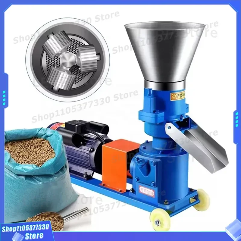 Wood Pellet Mill Machine Animal Feed Granulator Biomass Fuel Maker for Home Use Small Scale Wood Sawdust Pelletizing