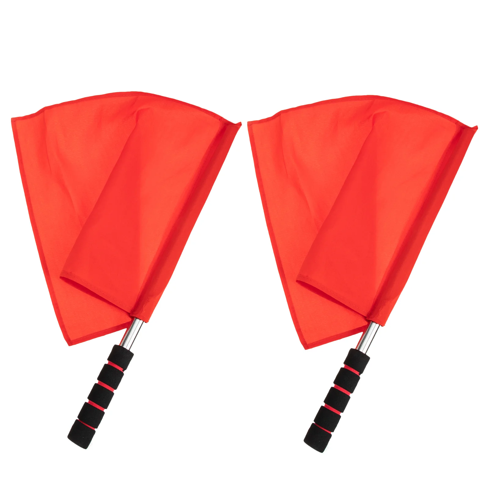 

2 Pcs Sports Conducting Red Traffic Warning Flag Stainless Steel Pole Team Sports Flag Perfect for Outdoor Football Game