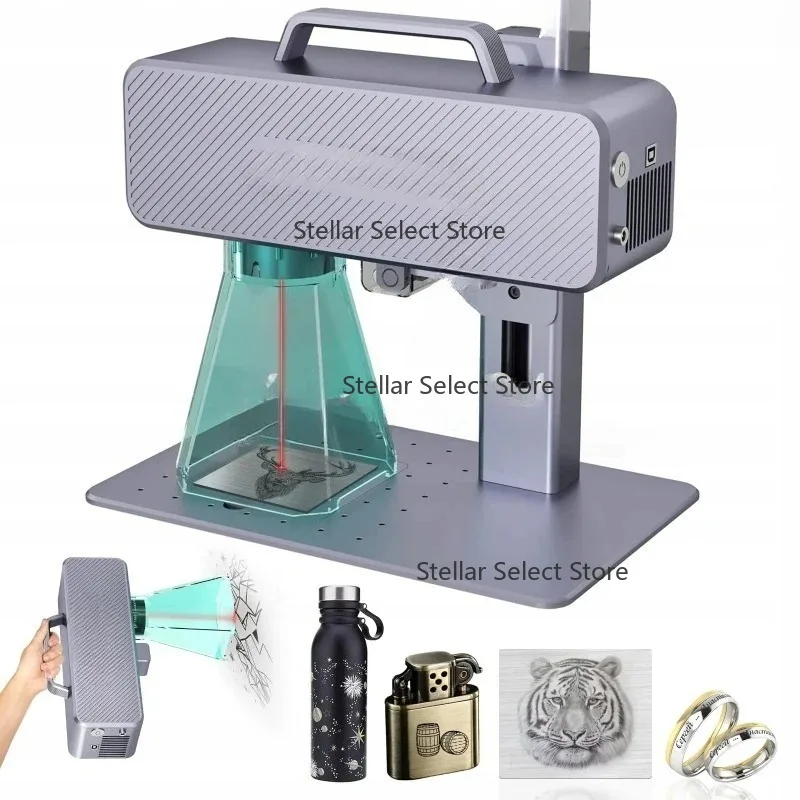 

M4 Fiber Laser Engraver 12000mm/S High Speed Desktop Marking Machine With 70 * 70mm For Metal Plastic Leather