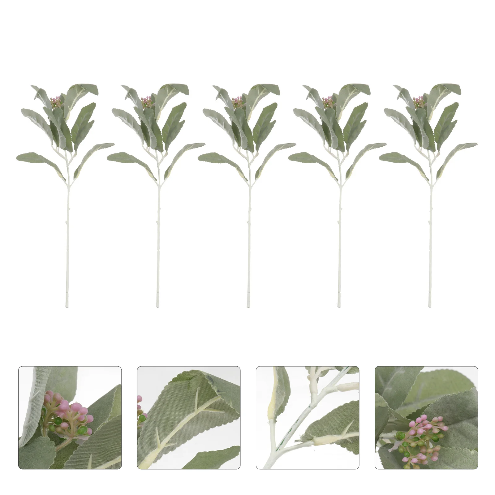 

5pcs Artificial Plant Decor Light Green Lifelike Leaves For Home Desk Table Bookshelf Wall Stage Background Photo Props