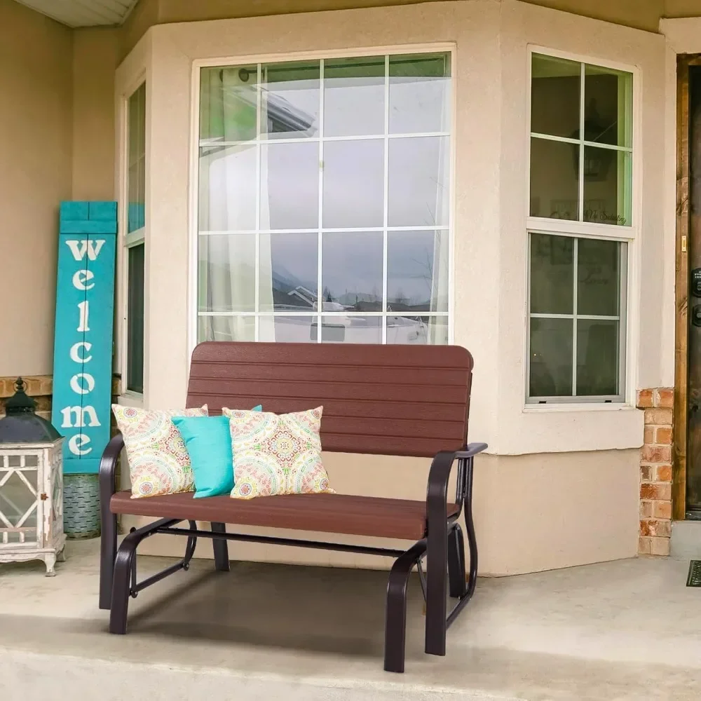 

Outdoor Gliders for Outside Patio - Porch Glider w/Steel Frame, Weather Resistance HDPE Back & Seat
