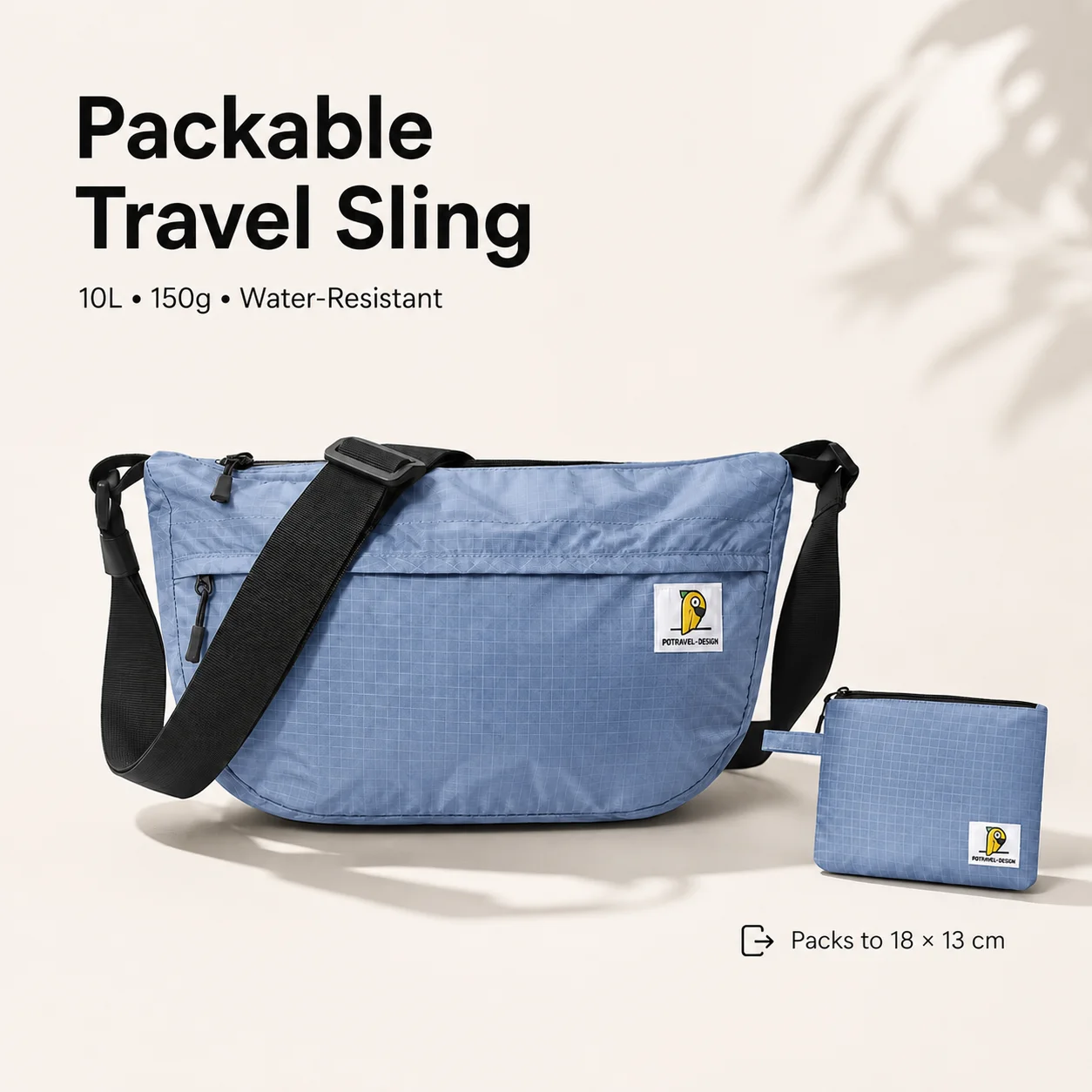 Ultralight Waterproof Crossbody Shoulder Bag Travel Sling Messenger Bag Portable Carry Bag with Storage Pouch for Men Women