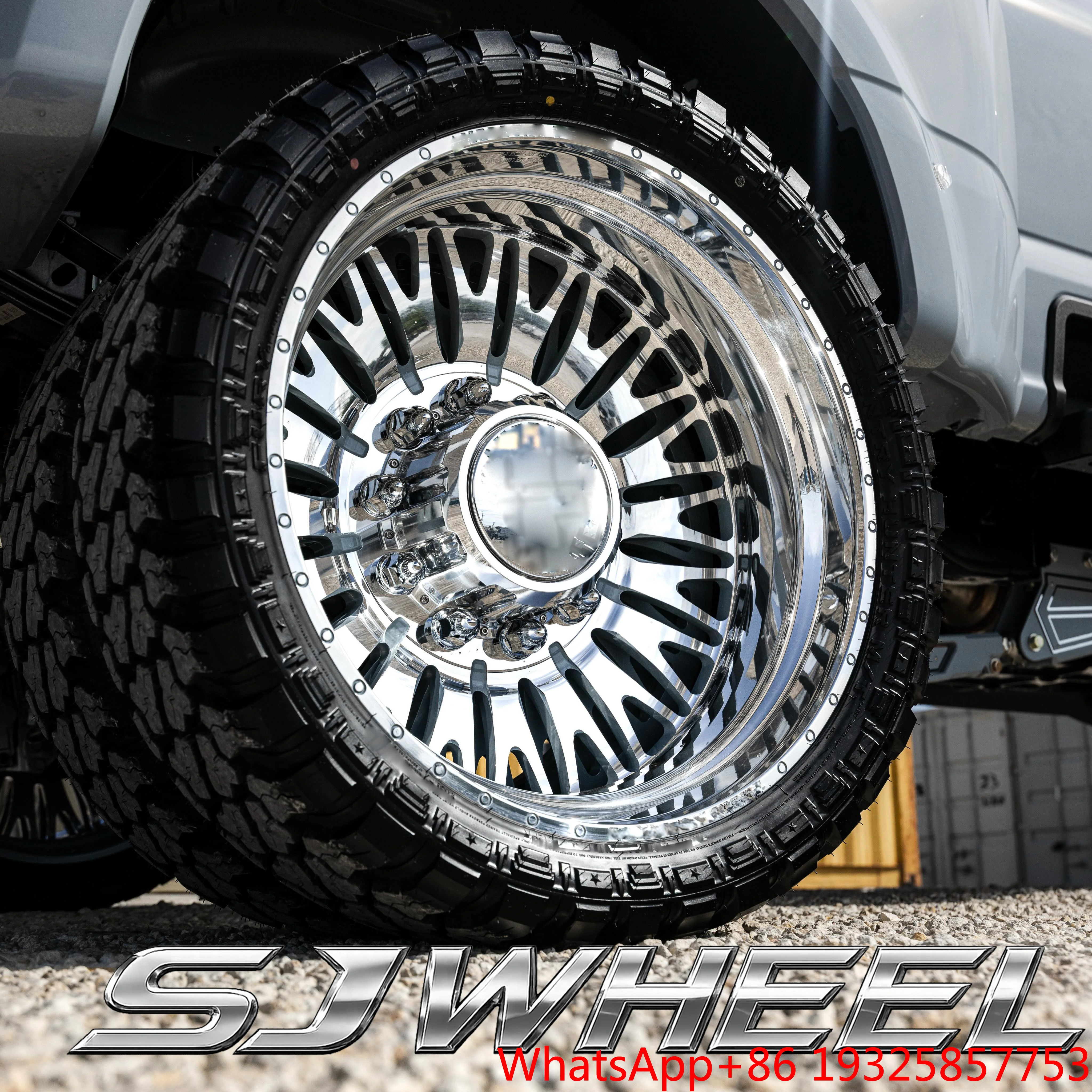 SJ Forged Dually Wheel Custom Design 20 22 24 26 28 PCD 8x165.1 8x170 8x200 for F350 F450 Ram 3500 Chevy Silverado 3500HDII