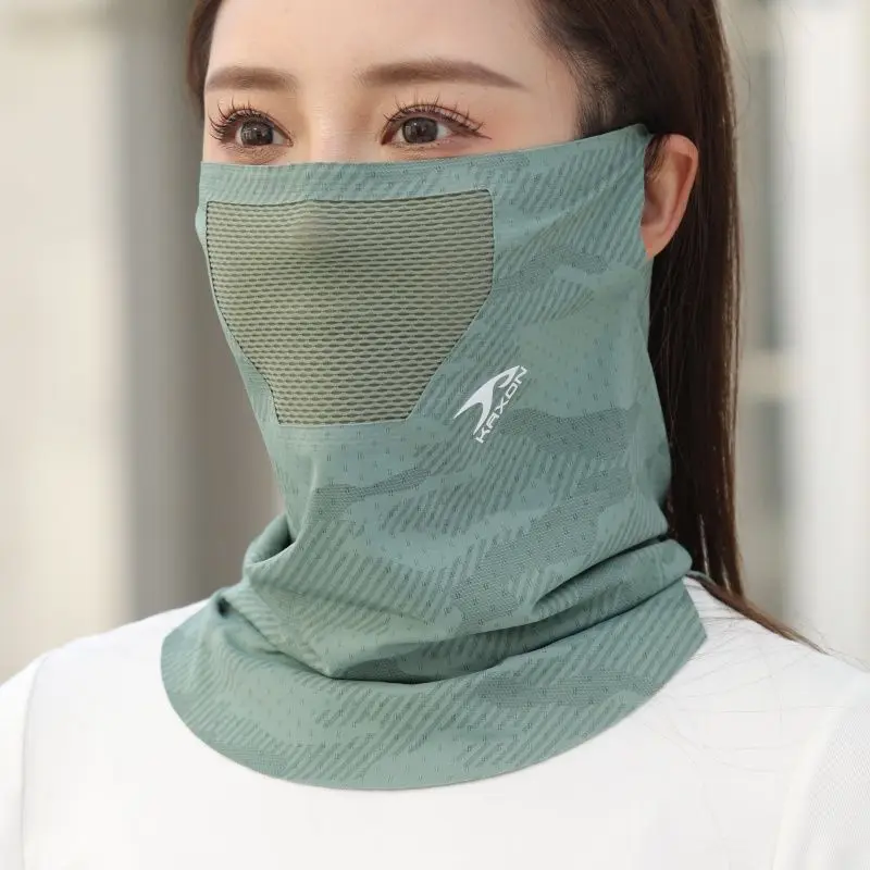 Summer Ice Silk Breathable Face Mask For Unisex Outdoor Hiking Cycling UV Sun Protection Face Cover Neck Gaiter Balaclava