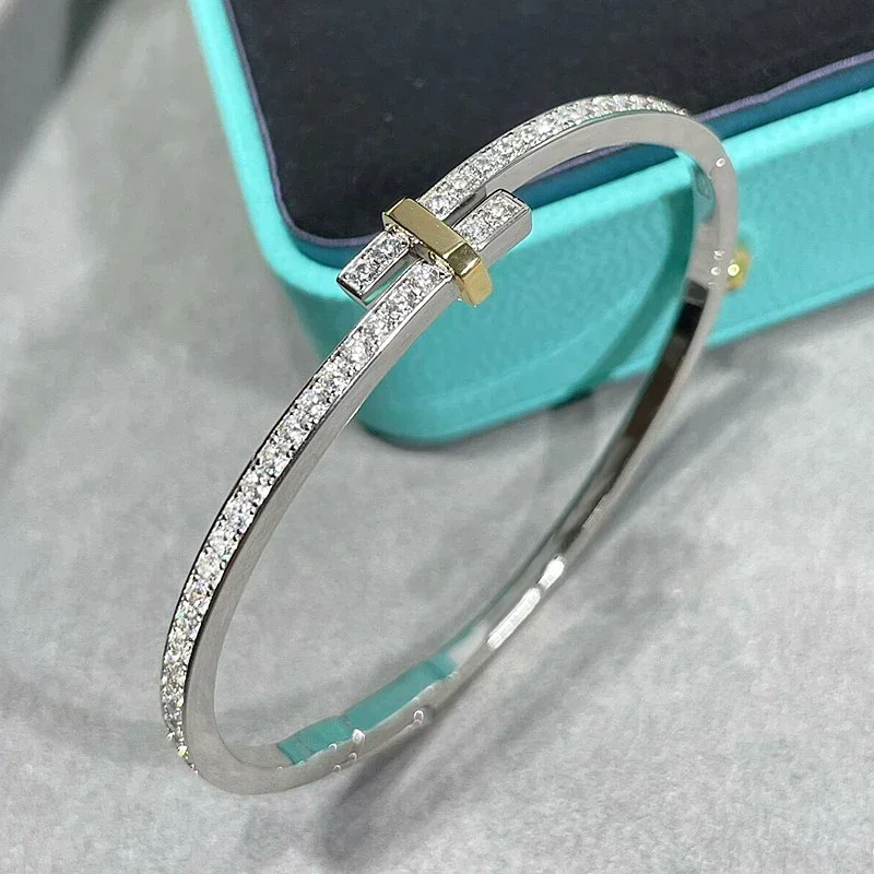925 silver surround cross Bracelet for ladies, high-end brand, luxury jewelry, temperament fashion, birthday party gift