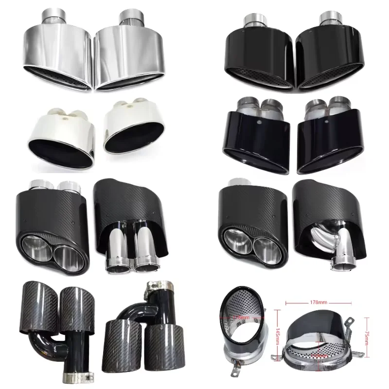 

SYPES Car Exhaust Pipe for audi A3 A4 A5 A6 A7 S3 S4 S5 S6 S7 RS3 RS4 RS5 RS6 RS7 Stainless Carbon Fiber Exhaust Tip Muffler Tip