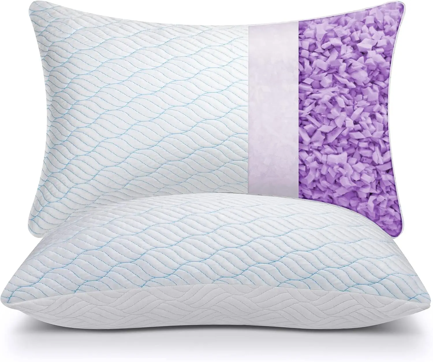 

Cooling Pillows Queen Size Set of 2, Memory Foam Pillows with Zipper, Adjustable Firmnfor Sleeping