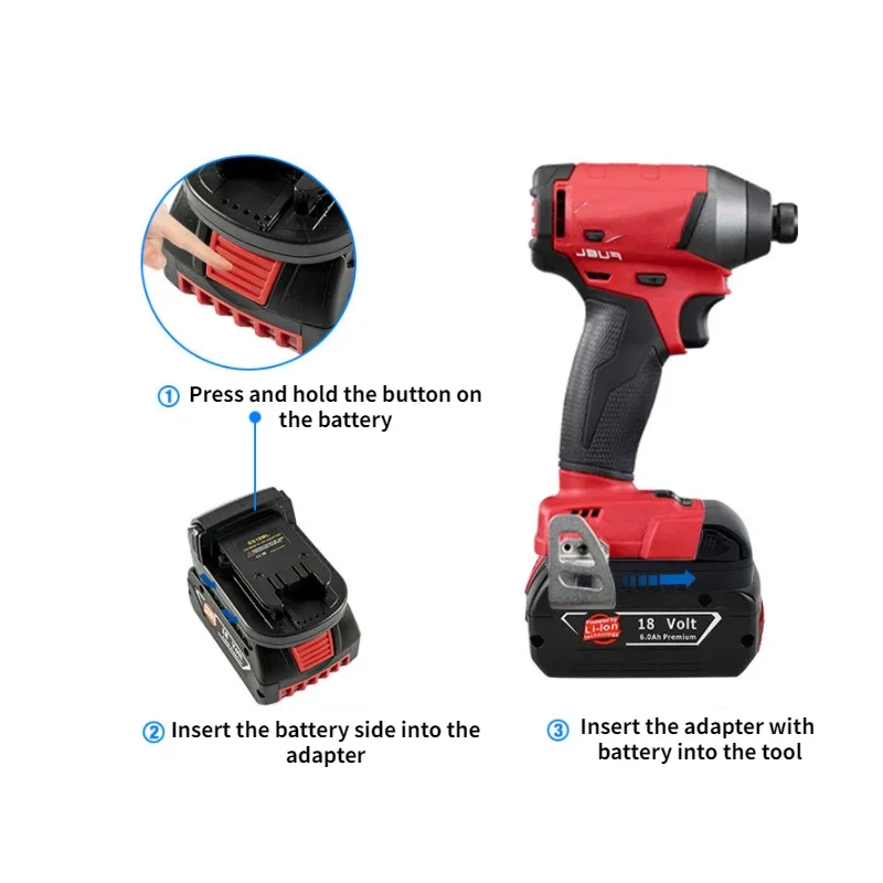 ZWINCKY Battery Adapter For Bosch BAT 18V Li-Ion Battery Convert To For Milwaukee 18V Lithium Power Tool Converter BS18ML