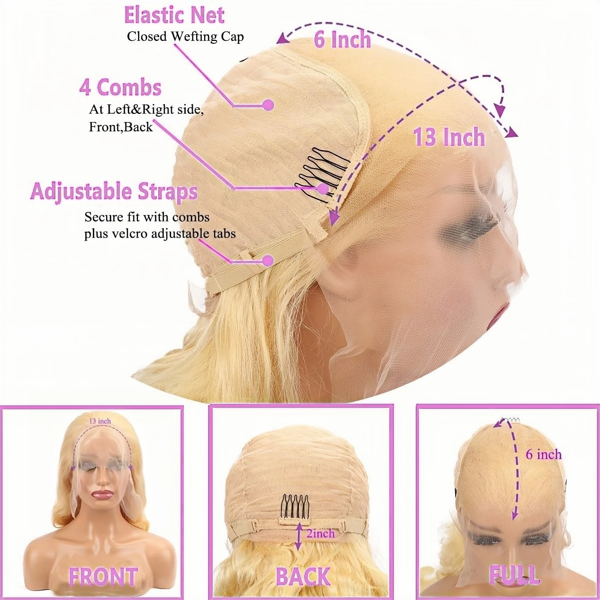 613 Lace Front Wigs Human Hair 13x6 HD Transparent Lace Frontal Blonde Straight Wigs Pre Plucked with Baby Hair for Black Women image 5