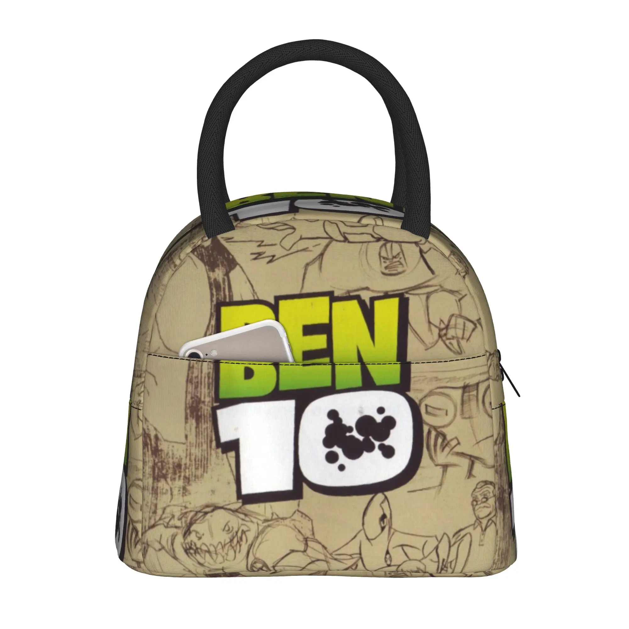 Back to school season  Food Bag Ben 10 Original Series Comic Art Vintage Harajuku Design Personalised Lightweight Lunch Bag