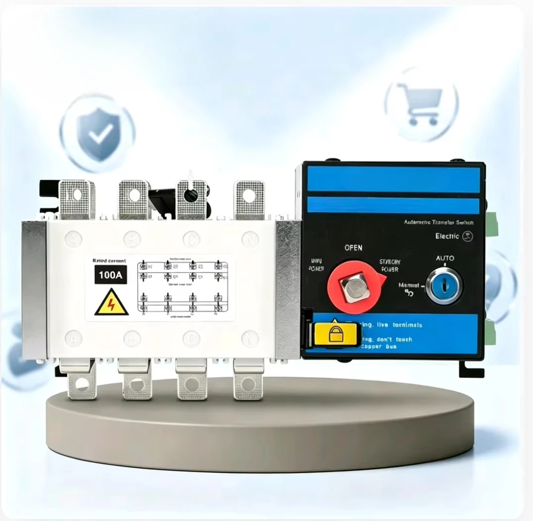 ATS Automatic Transfer Switch 4P 100A/160A/250A/400A/630A Changeover Switch 220V Auto Transfer Switch PC Type