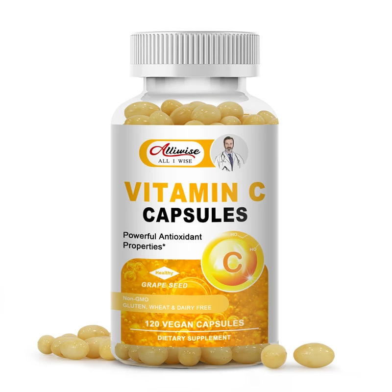 Alliwise Vitamin C Capsules for Skin Health Strong Antioxidant Collagen Booster Magnesium Skin whitening,Immune Support