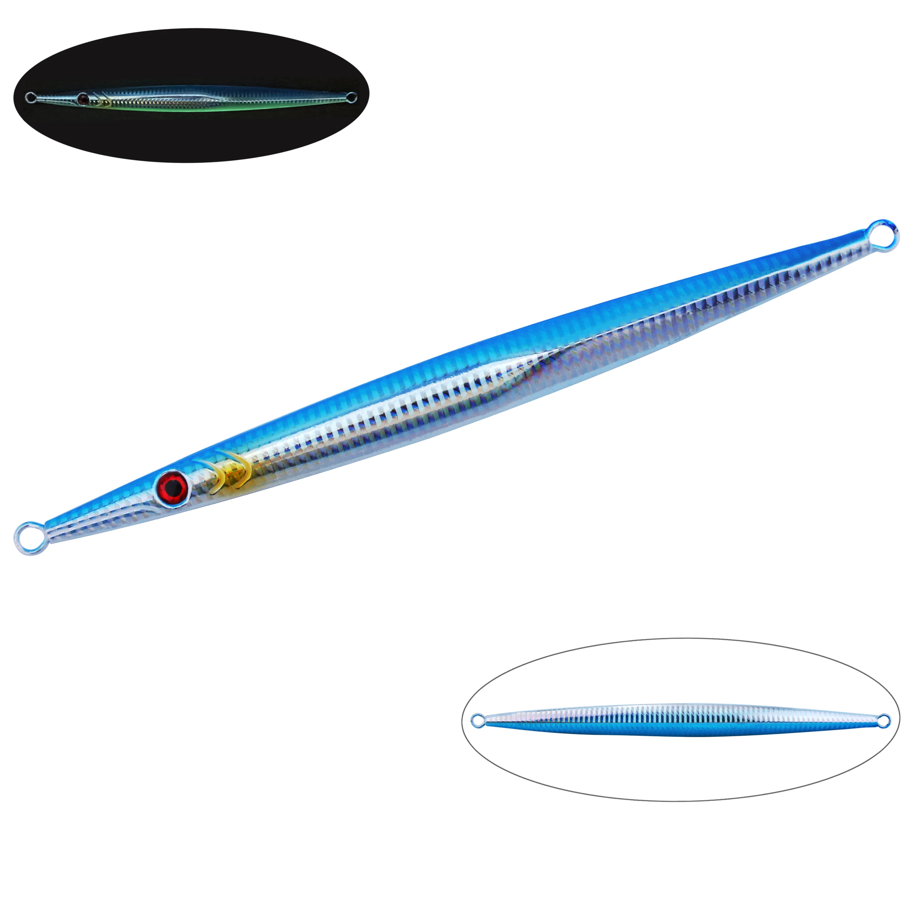 1 Stück Metall-Jigging-Köder Schnell Sinkender Harter Köder 60/80/100/200/250/300G zum Werfen im Salzwasser für Thunfisch und Wolfsbarsch