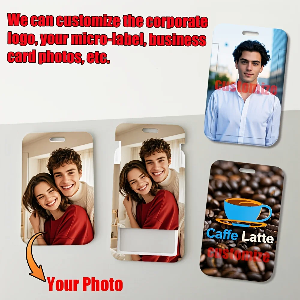 

1pc/3pcsCustom work ID card protective sleeve (customizable design), student card, work ID protective case, single-sided transpa