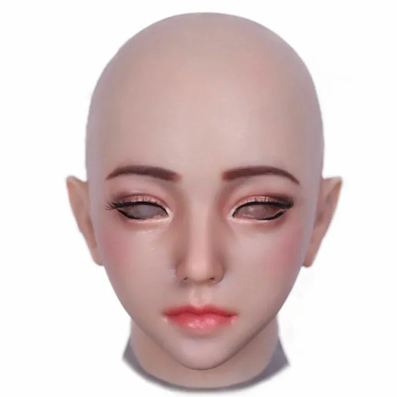 Pseudo-girl mask beauty Full Head Realistic Silicone headgear COS masquerade costumes Shemale Cosplayman mtf crossdresser