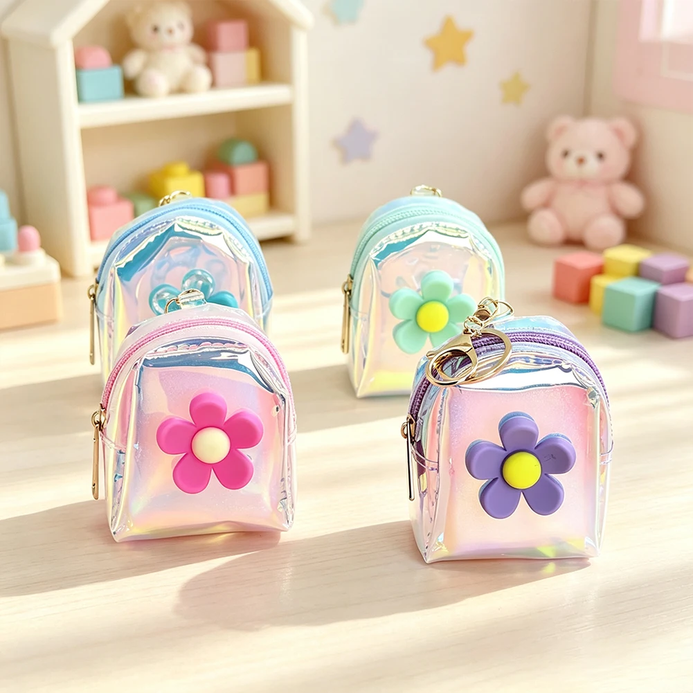 Laser Small Backpack Children's Keychain Change Bag Students Small Coin Purse Kids Coin Pouch Mini Purse Kawaii Bag Clutch Bag