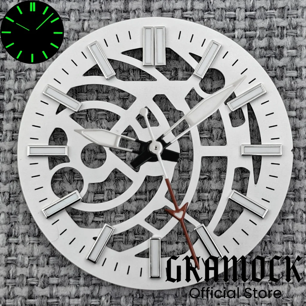 Gramock NH70 NH72 31mm/29mm Hollowing Out Dial With Skeleton Hollow Hands Luminous Fit NH70 NH72 Movement Watch Replacement Part view 4