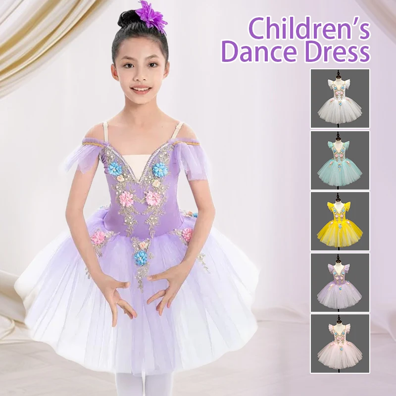 Girls Glitter Tulle Dress Ruffle Sleeve Poncho Dress Summer Dance Princess Dress One Piece Outfit